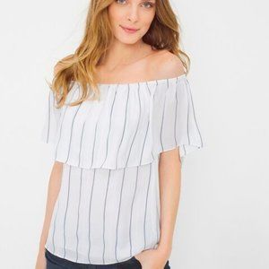 WHBM NWT Maya Stripe Off the Shoulder Blouse